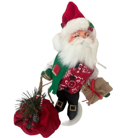 Annalee 9" Rustic Yuletide Santa & Sack W/Original Tag - Picture 14 of 16